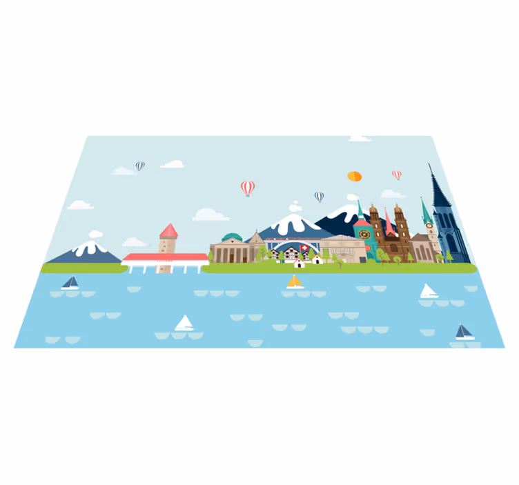 Originálne prestieranie farebná mestská scenéria - Tenstickers