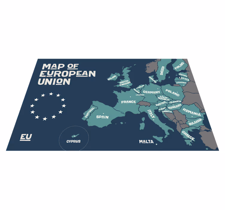 Mapa európskej únie originálne prestierania - Tenstickers