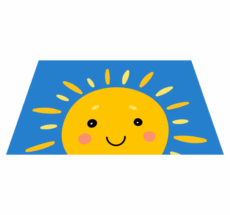 Slnko s tvárou obdĺžnikové prestierania - Tenstickers
