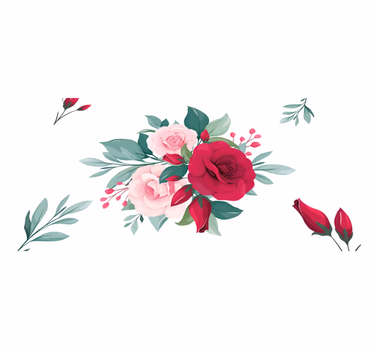 Krásne akvarelové kvety elegantné prestierania - Tenstickers