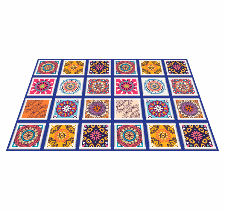 Originálne prestieranie s geometrickými kvetinami - Tenstickers
