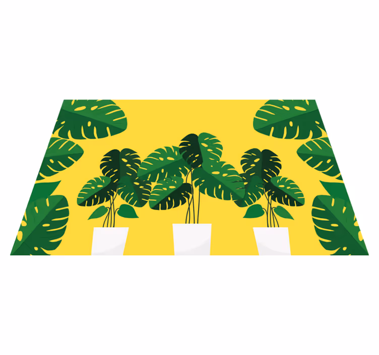 Listy monstera v kvetináčoch vinylové prestierania - Tenstickers