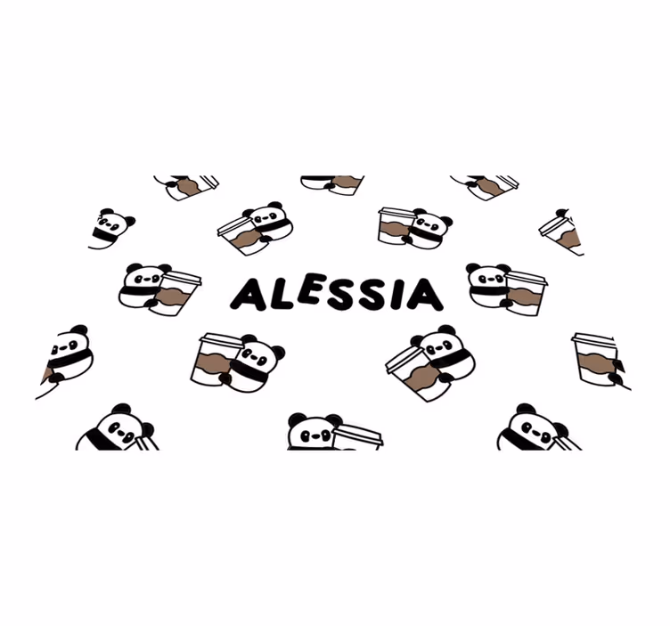 Pandy s menom prispôsobenými prestieraniami - Tenstickers