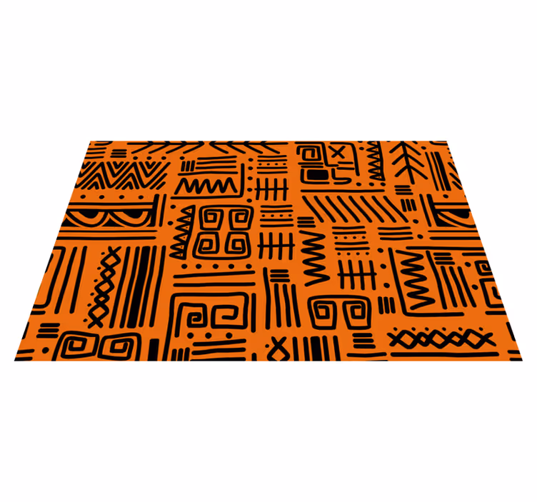 čierny / oranžový africký textúrovaný prestieranie - Tenstickers