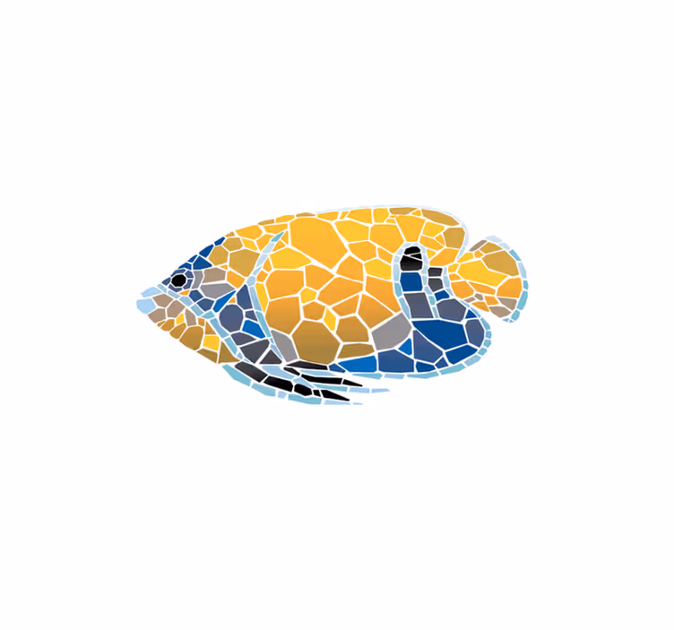 Originálne prestieranie s mozaikou rýb - Tenstickers