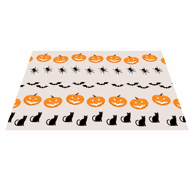 Halloweenske prestieranie s tekvicovým pavúkom a mačkou - Tenstickers
