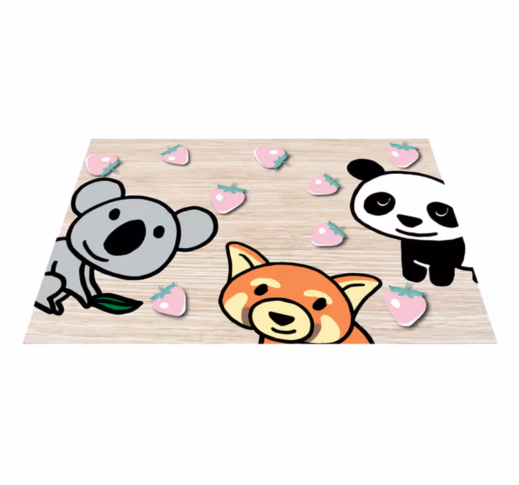 Happy panda priatelia srdiečka deti prestierania - Tenstickers