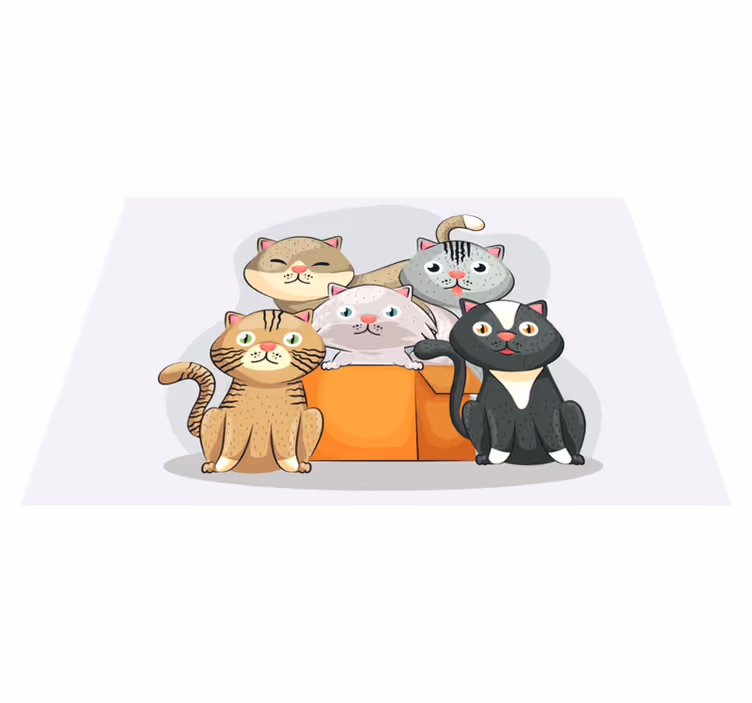 Mačky v škatuli pre deti prestieranie - Tenstickers