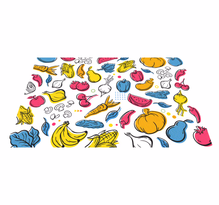 Originálne prestieranie s farebnými vzormi zeleniny - Tenstickers