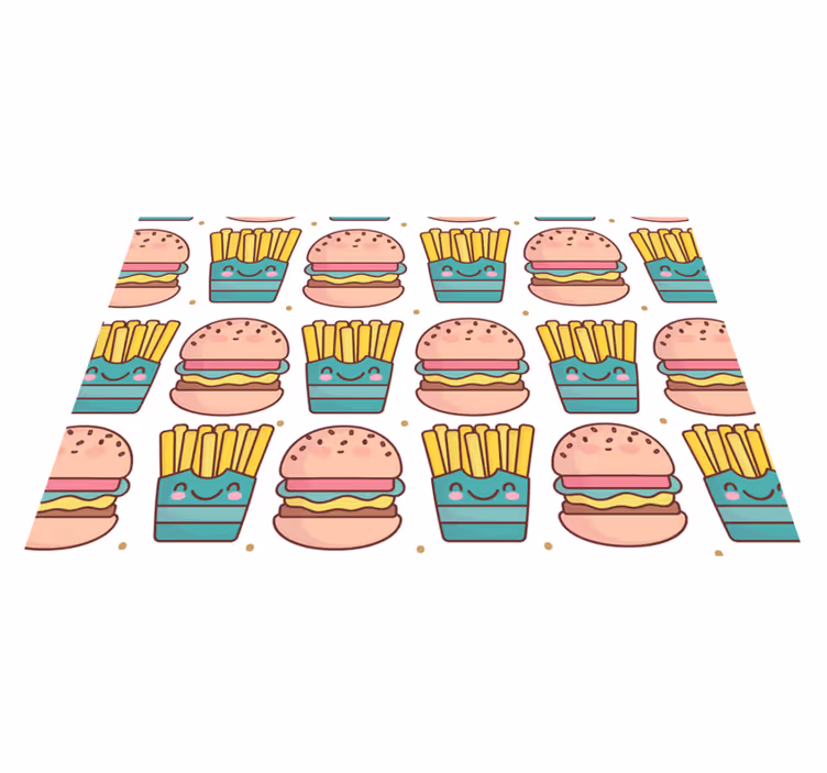 Hranolky a hamburger moderné prestieranie - Tenstickers