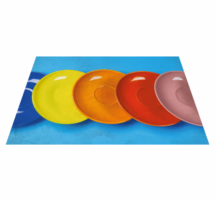 Dúhové farebné taniere vinylové prestierania - Tenstickers