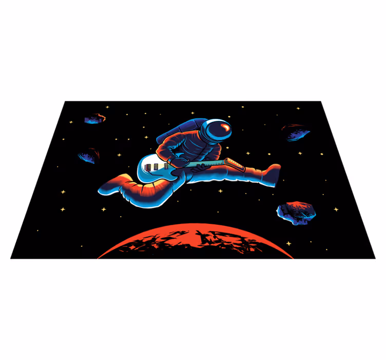 Originálne prestieranie astronaut hrajúci na gitare - Tenstickers