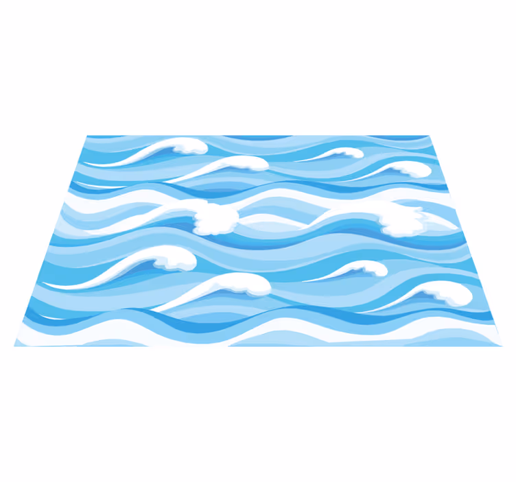 Modré morské vlny vzor vinylové prestierania - Tenstickers