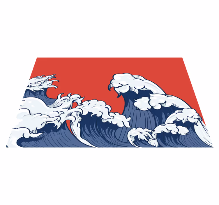 Originálne prestieranie červená kanagawa vlna - Tenstickers