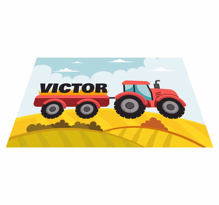 Farebný traktor a pomenujte prispôsobené prestieranie - Tenstickers