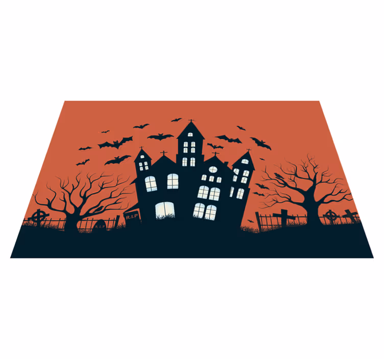 Hviezdny hrad lietajúce netopiere halloweenské prestierania - Tenstickers