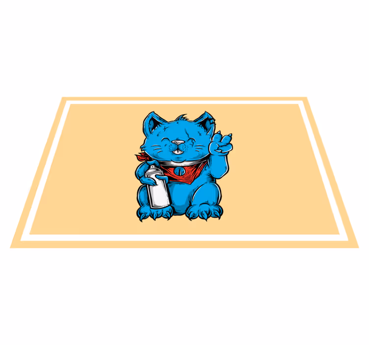 Kreslená mačka s náušnicami originálne prestieranie - Tenstickers