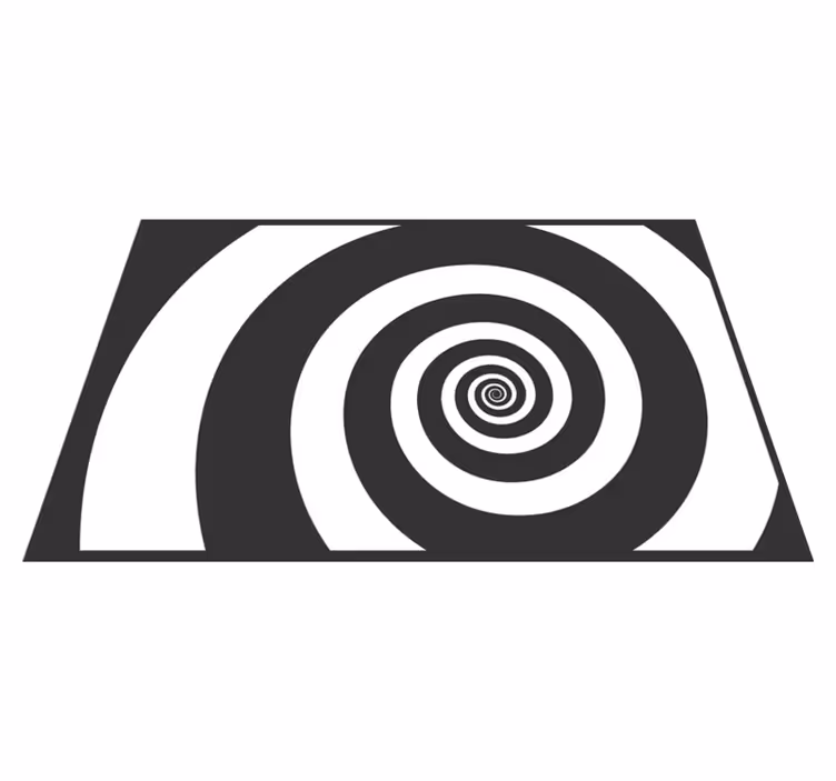 čiernobiele hypnotické okrúhle vinylové prestieranie - Tenstickers