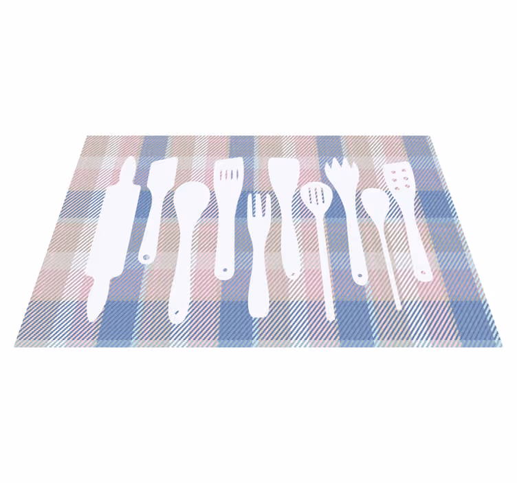 Moderné prestieranie na stôl s kockovaným vzorom - Tenstickers