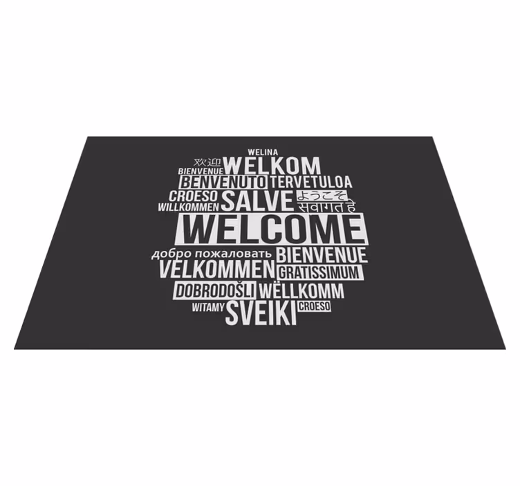 Prestieranie s textom vitajte v mnohých jazykoch - Tenstickers