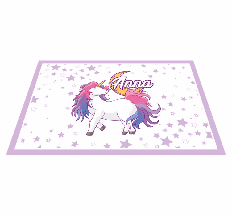 Personalizované prestieranie jednorožca a mesiaca - Tenstickers
