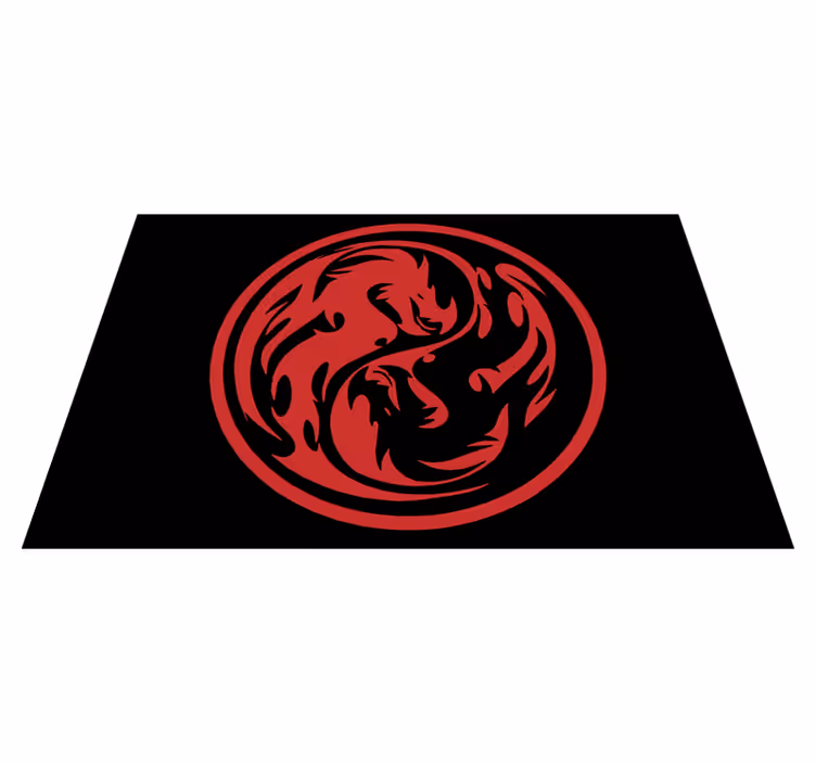 čierno-červený drak jin jang moderné prestieranie - Tenstickers