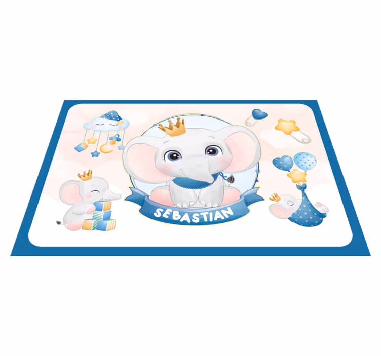 Detské prestieranie s roztomilou ilustráciou slona - Tenstickers