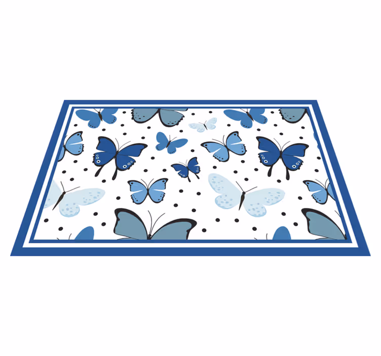 čierno-modré prestieranie s motýlimi krídlami - Tenstickers