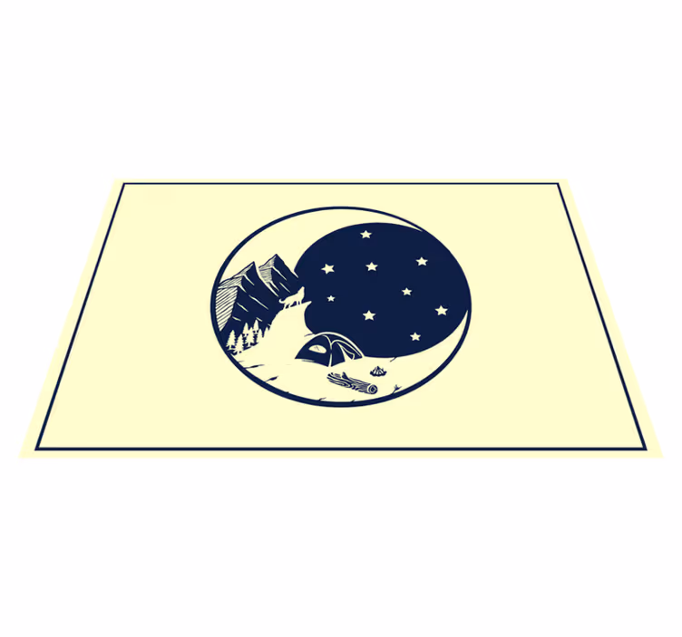 Originálne prestieranie horská kempingová scenéria - Tenstickers