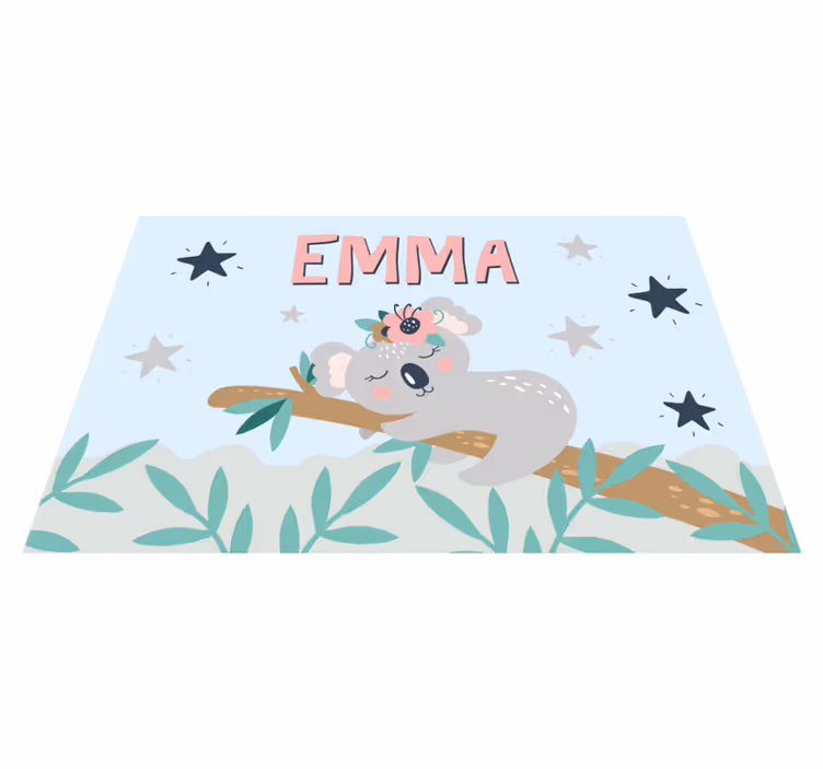 Roztomilé koala dievča s menom deti prestieranie - Tenstickers