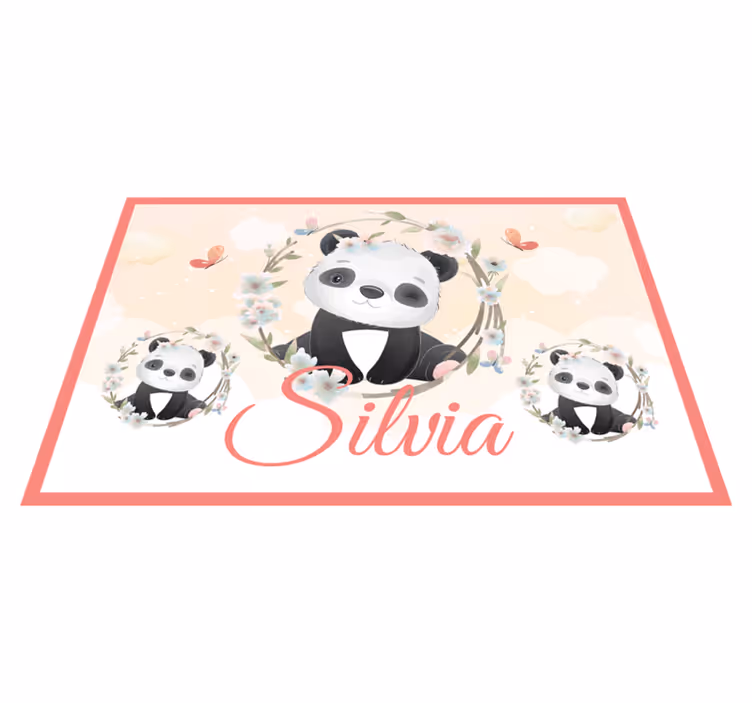 Roztomilé zvieratká panda s menom deti prestieranie - Tenstickers