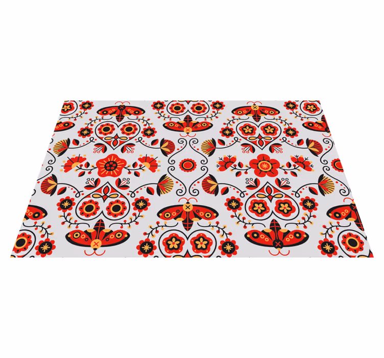 červený folklórny vzor poľsko originálne prestieranie - Tenstickers