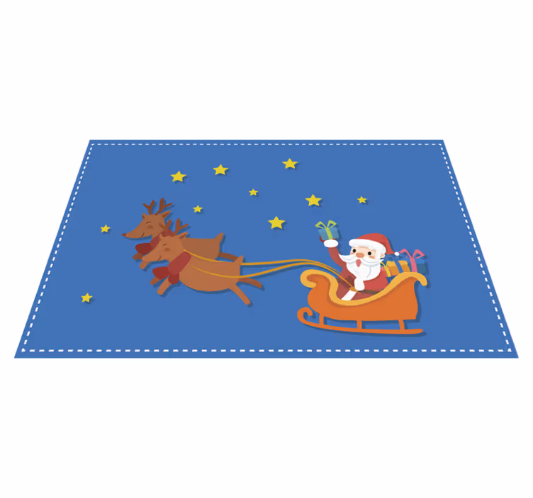 Vianočné prestieranie santa na sane - Tenstickers