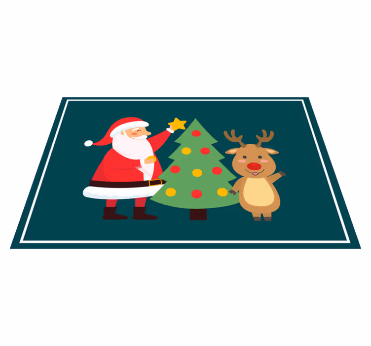 šťastné vianočné prestieranie santa a sobi - Tenstickers