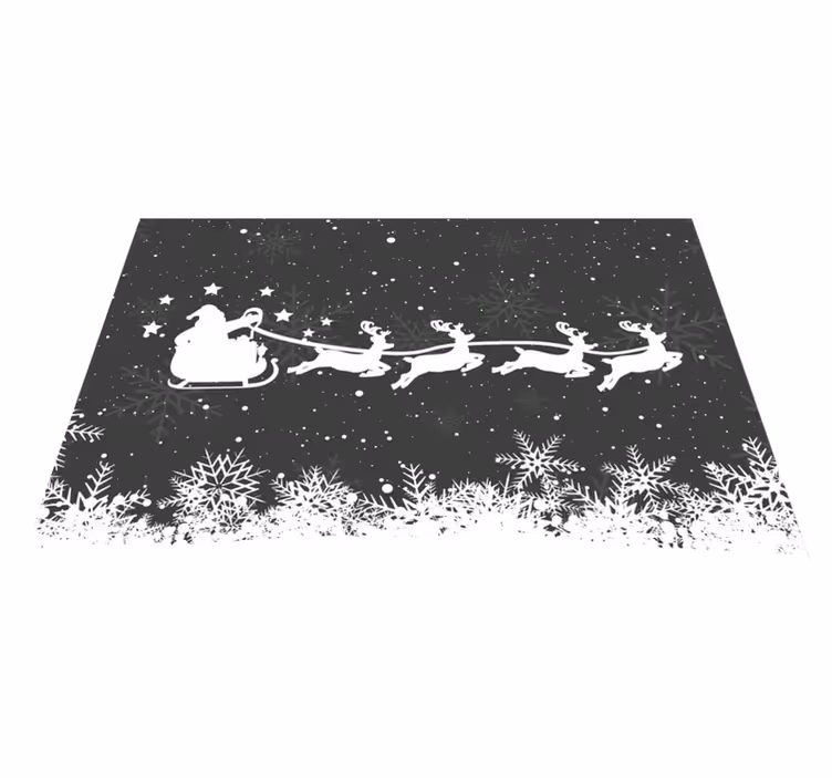 čiernobiele santa vianočné prestieranie - Tenstickers