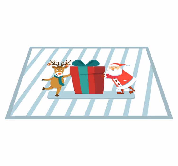 Vianočné prestieranie darček so santa clausom a sobmi - Tenstickers