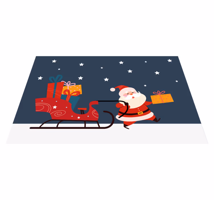 Kreslená santa s darčekmi vianočné prestieranie - Tenstickers