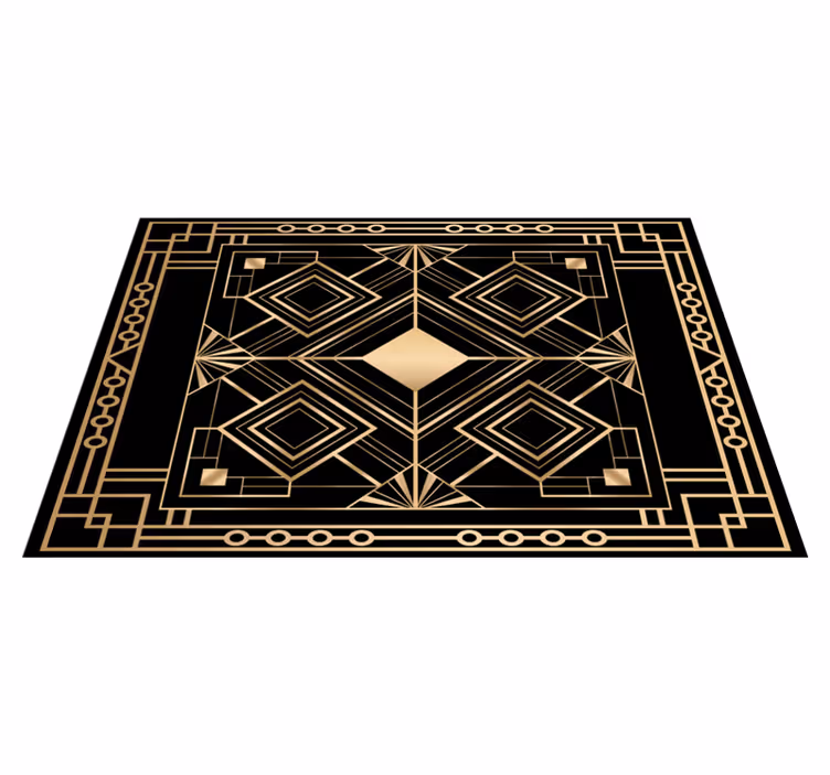 Moderné umelecké čierno-zlaté deco prestieranie - Tenstickers