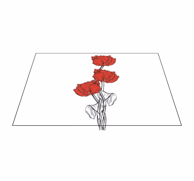 červené zvislé tulipány vzor elegantné prestieranie - Tenstickers