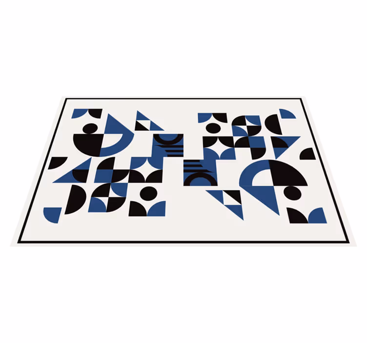 Moderné prestieranie na stôl s geometrickými modrými vzormi - Tenstickers