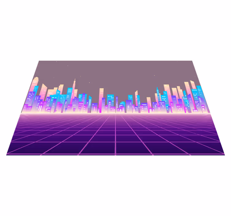 Moderné prestieranie na stôl futuristická mestská scenéria - Tenstickers