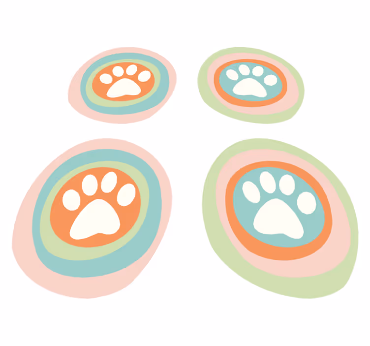 originálne prestieranie misky pre psie labky - Tenstickers