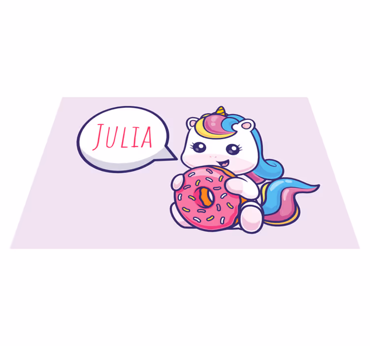 podložka na stôl s menom unicór s donutom - Tenstickers