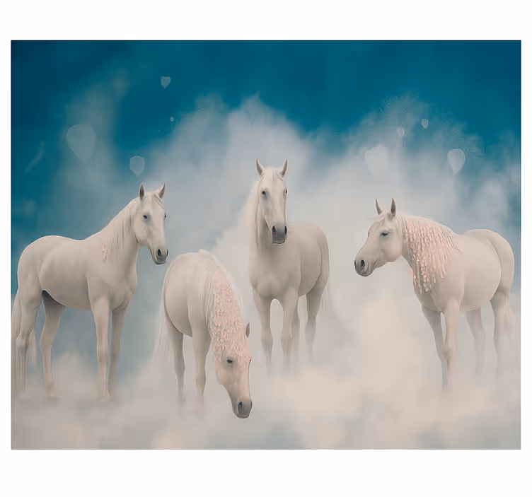 fototapety do izby teenagera magické biele kone - Tenstickers