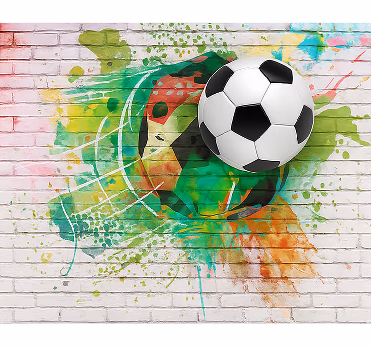 fototapety do izby teenagera viacfarebná futbalová lopta - Tenstickers