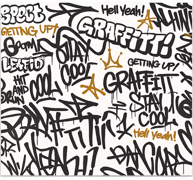 fototapety do izby teenagera čiernobiele graffiti - Tenstickers
