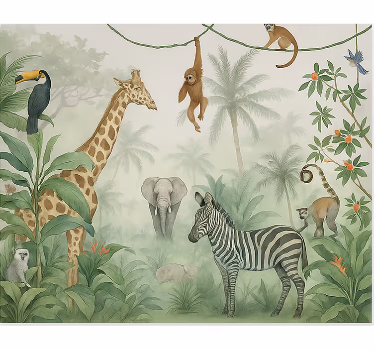 fototapety do izby teenagera elegantné safari zvieratá - Tenstickers