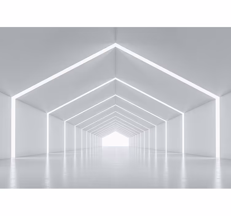Biely tunel 3d nástenná maľba - Tenstickers