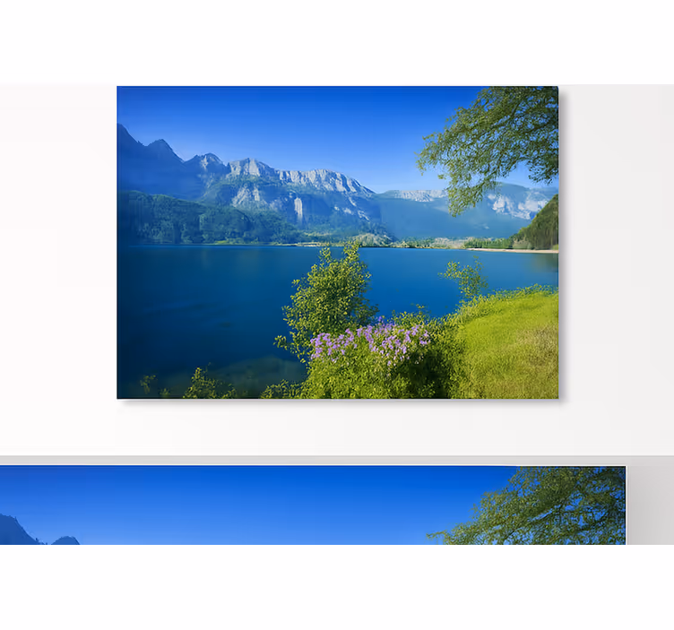 fototapety hory pokoj horského jazera - Tenstickers