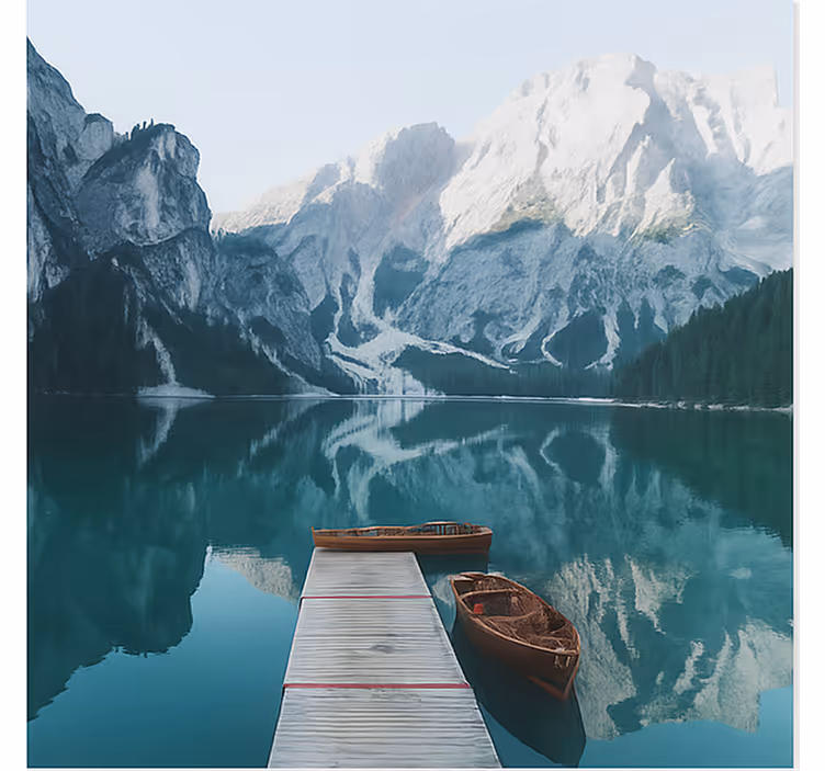 fototapety hory jazero braies, dolomity - Tenstickers